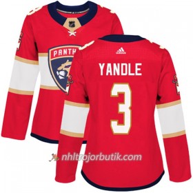Dame Ishockey Florida Panthers Tröja Keith Yandle 3 Adidas 2017-2018 Röd Authentic